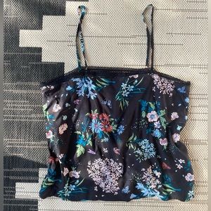 Topshop Floral and Lace Tank